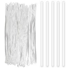 SBYURE 30 Pack Clear Plastic Luggage Tag Loops 9 Inch Luggage Tag Strap Bag Tag Loops Worm Loops for Luggage Tags ID Tags ID Card Badge Holders (Clear)