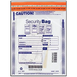 Clear Single Pocket Security Deposit Bag with Unique Serial Numbers