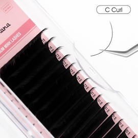 NATUHANA Round Eyelash Extensions 0.12mm C Curl Russian Classic Lash 8-15mm Mixed Tray False Lashes Supplies,Classic Individual Lash Extensions 16Rows/Case Matte Black (black;0.12 C, 8-15 MIX)