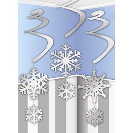 Toyland® Pack Of 6 Hanging Snowflake Swirl Christmas Decorations