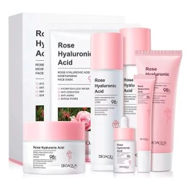 Kit Skincare Bioaqua Agua De Rosas Con Ácido Hialurónico