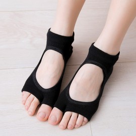 Panda Bros 2PCS Yoga Socks for Women, Toeless Non Slip Skid Grip Sock - Sports, Barre, Ballet, Dance