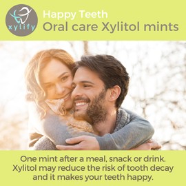 Xylitol Mints for Oral Care - Apple flavor, with Xylitol and Erythritol, Sugar Free Candy, Happy Teeth dental mints from Finland, 5 oz - 265 mints