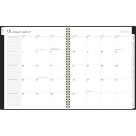 Cambridge 2024 Workstyle Black Classic – Large 12 month – Weekly/Monthly Planner - 11 x 9 inches, Bilingual