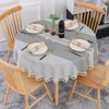 SUCHDECO Linen Tablecloth Round 140 cm Washable Cotton Tablecloth Wrinkle-Free