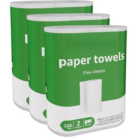 2-Ply Flex-Sheets Paper Towels, 12 Basics Rolls = 32 Regular Rolls, Everyday Value with 150 Sheets per Roll - Size: 150 sheet (Pack of 6)