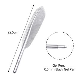 MFUOE 10 Pcs Quill Pens Retro Creative Wing Feather Ball Point Pens Novelty Black Gel Ink for School Office Stationery