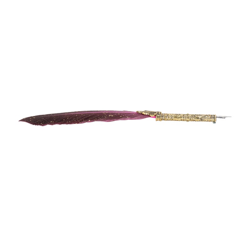 Feather Pen Set with 10 Interchangeable Nib Fire Lacquer Wax