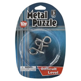 Metal Wire Puzzle Set - 12 Unique Individually Packed Puzzles - Fun Brain Teaser IQ Game for Kids and Adults - Great Educational Toy. Party Favor, Carnival Prize.