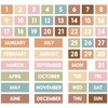 JarThenaAMCS 50Pcs Boho Magnetic Fridge Calendar Months Days of The