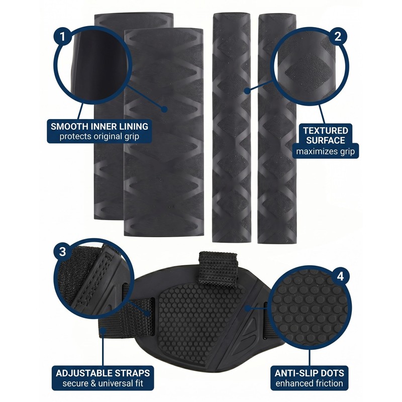 DLPRK 2 Pairs Motorcycle Grip Sleeves, Heat Shrinkable, Non-Slip Brake