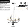 SEEBLEN Black Wagon Wheel Chandelier for High Ceilings,Farmhouse Chandelier for