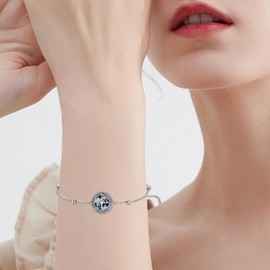 YAFEINI Compass Bracelets Graduation Gifts Sterling Silver Mountain Compass Camper Inspiration Gifts Jewellery for Women