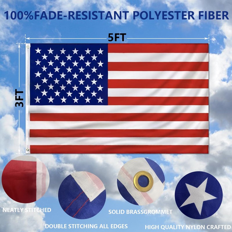 Ryzenthr 25 FT Flag Pole Kit for Outside In Ground,