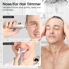ZORAMI 2025 Waterproof Ear & Nose Hair Trimmer with Dual Edge Blades