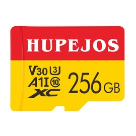 HUPEJOS 256GB Memory Card, Micro SD Card, Micro SDXC Memory Card, Expanded Storage for Dash Cameras, Red