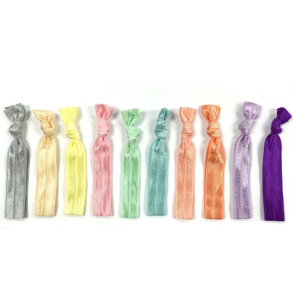 Wrapables 10 Pack Elastic Hair Ties Ponytail Holder, Pretty in
