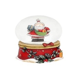 Dekohelden24 501370-WM501370-WM Mini Snow Globe with Santa Claus Red Base with Cones Garland Dimensions (L x W x H): 4.8 x 4.8 x 6.5 cm Ball Diameter 4.5 cm