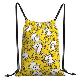 Dujiea Drawstring Backpack, Yellow Cartoon Duck Gym Bag Sackpack Cinch Sports Backpack For Men Women Shopping Yoga Swimming Traveling
