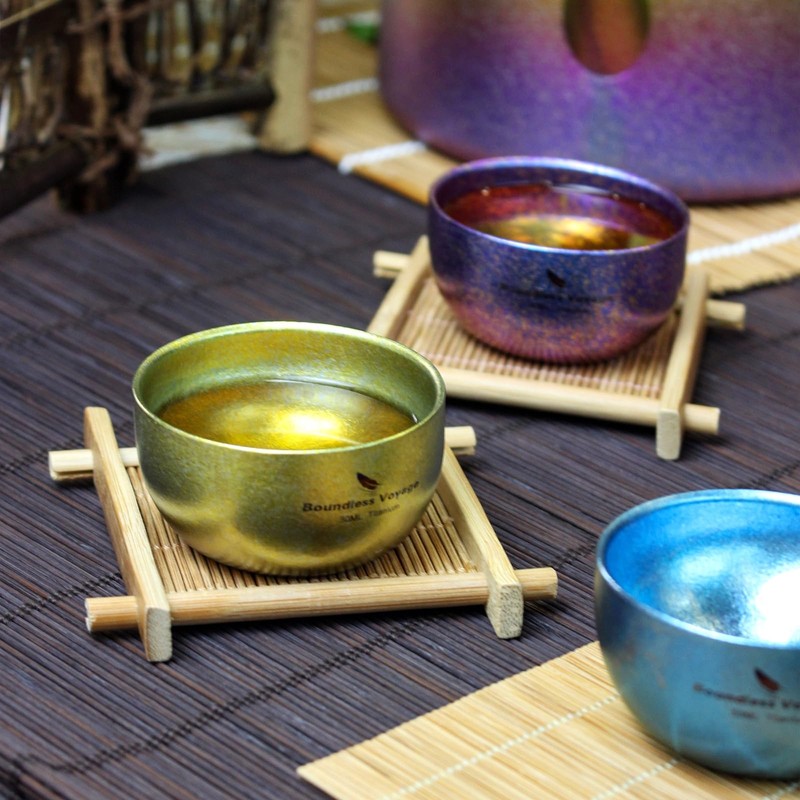 Boundless Voyage Titanium Sake Cup Guinomi Double Layer Camping Hot