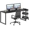 SHW Mission 55-Inch Home Office Computer Desk, Black