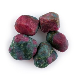 CRYSTALIS 5pcs Natural Ruby-Kyanite Raw Crystals, Loose Gemstone Wholesale Bulk Rough Jewelry Making Supply, Chakra And Healing Stones, Wire Wrapping, DIY, Tumbling, Gem Collection