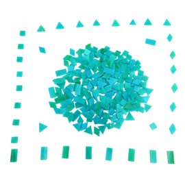 BTMIEY Glass Mosaic Tiles, 4 Shapes, Square, Diamond, Triangle, Rectangle, 220 Pieces, Stained Glass Mosaic Pieces for Handmade Arts, Crafts and Home Decoration (Peacock Blue)