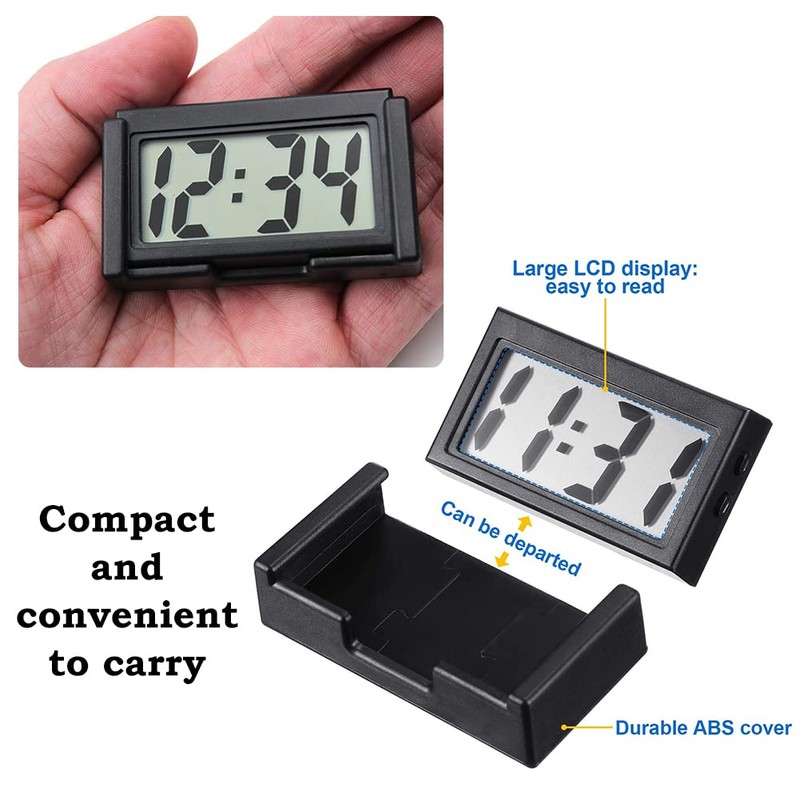 Mini Car Clock, Vehicle Electronic Digital Clock, LCD Digital Clock,