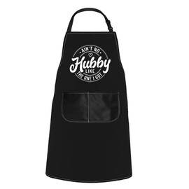 JTOUK Ain’t No Wifey Like the One I Got Kitchen Apron Family Reunion Gift Husband Wifey Gift Wedding Anniversary Couple Gift (Hubby Apron EU)