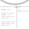 Tuscany Silver 25 Panza Curb Adjustable Chain 41cm/16" - 46cm/18"