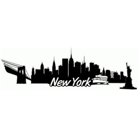 Samunshi® New York Skyline Car Sticker City Printed 15 x 4.6 cm Black