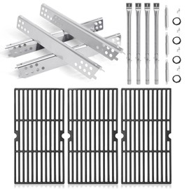 Criditpid Grill Replacement Parts for Charbroil Advantage 4 Burner 463344015, Grill Heat Plates, 463344015 Grates, Burners, Carryover Tubes and 463344015 Igniter for Char-Broil Advantage Grill Parts
