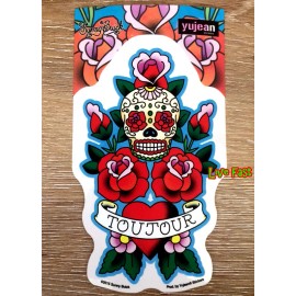 SUGAR SKULL TOUJOUR DAY OF THE DEAD DECAL STICKER traditional tattoo flash art