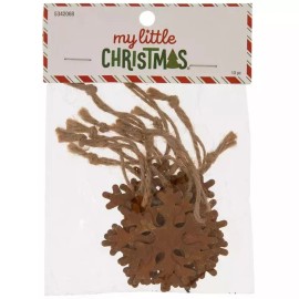 Hobby Lobby HL Christmas Decor - Miniature Small Rust Metal Snowflakes 10pc
