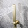 Ownace Square Solid Brass Brushed Gold Hand Held Shower Head