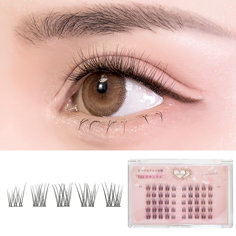 CLEAREYELASH Partial False Eyelashes, Large Capacity, 50 pcs, Korea, Natural,