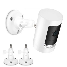 TIUIHU 360 Degree Adjustable Wall Mount for Stick Up Cam/Pro/Indoor Cam, Mounting Brackets Compatible with Any Security Camera with 1/4 Screw(2-Pack, White)