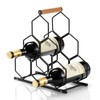 Drincarier Small Black Wine Rack 6 Bottle Holder Countertop -