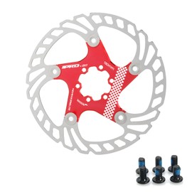 Yongness Bicycle Brake Disc 160 mm 180 mm 203 mm Bicycle Disc Brake Disc Floating Brake Rotor Suitable for Road Bikes, Mountain Bikes, MTB, BMX (Red 180 mm)