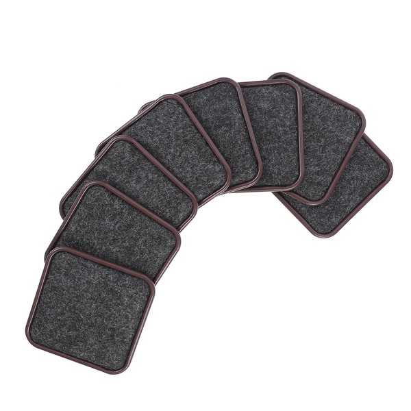 LALAFINA 8pcs Square Furniture Stopper Caster Cups Non Slip Grippers