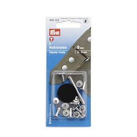 Prym - Prym Stainless Silver Brass (6-9mm) Tubular Hollow Rivets - 8 Pieces
