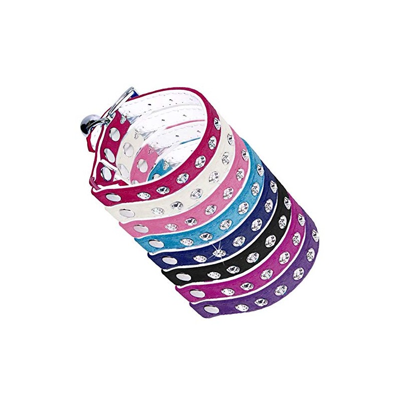 Diamante Velvet Adjustable Kitten Safety Collar With Bell Made By