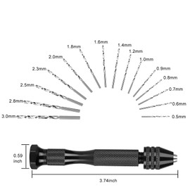 31 Pieces Hand Drill Bit Set with Precision Pin Vise Drill (0.5-3mm), Micro Twist Drill Bits for Delicate Manual Work, Electronic Assembling and Model Making, Drilling Holes, Woodworking Jewelry DIY