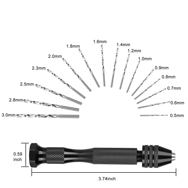 31 Pieces Hand Drill Bit Set with Precision Pin Vise