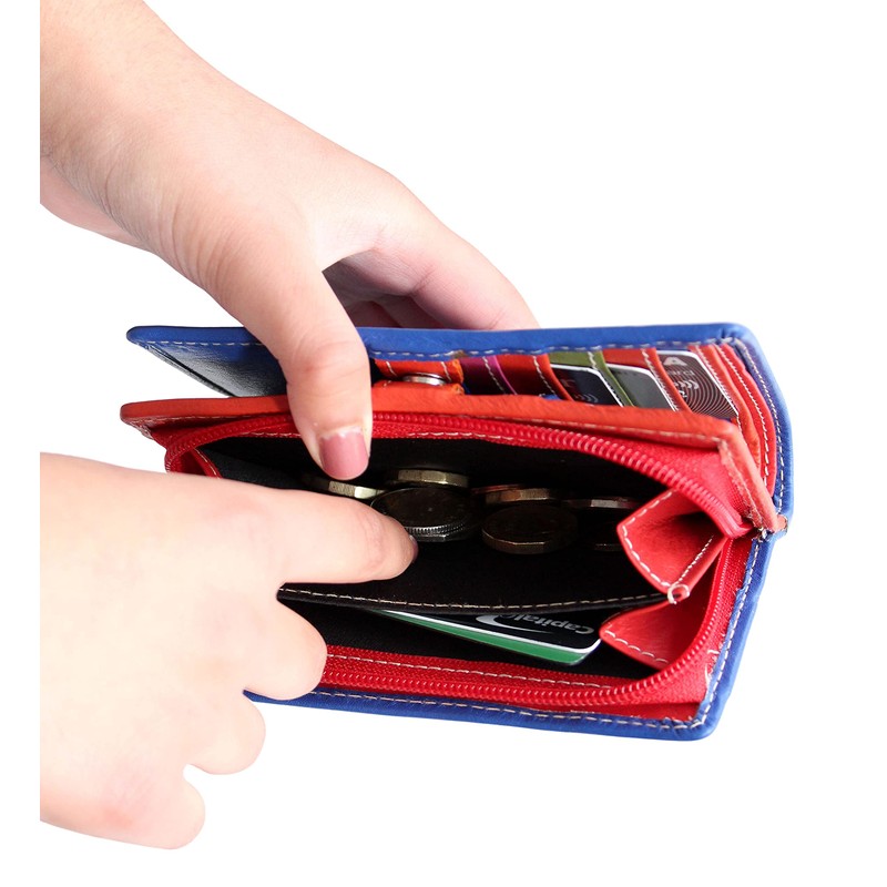 STARHIDE Ladies RFID Blocking Compact Multi Colour Soft Real Leather