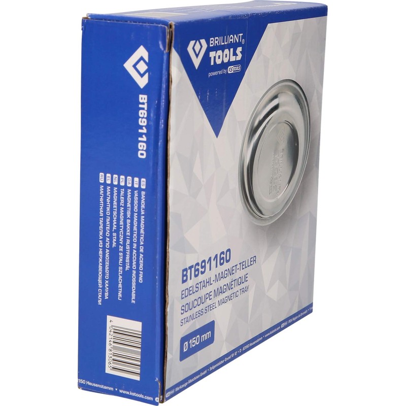 BRILLIANT TOOLS BT691160 Stainless Steel Magnetic Plate Diameter 15 cm
