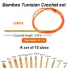 VIVIIHOO Tunisian Crochet Hooks Set with Rope, 11 Pieces, Aluminium