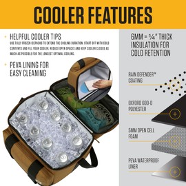 Carhartt Insulated Two Compartment Cooler, Durable Water Repellent Material W/Front Zippered Pocket for Camping, Beach & Travel, 24 Can, Carhartt Brown