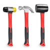 YIYITOOLS 3 Pcs Hammer Set,16oz Rubber Mallet,16oz Claw Hammer and