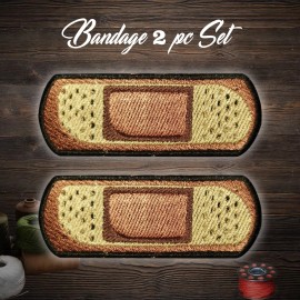 Qps BAND AID EMBROIDERED FIRST AID PATCH  - 2PC  | 4" X 1 .5" iron on sew on